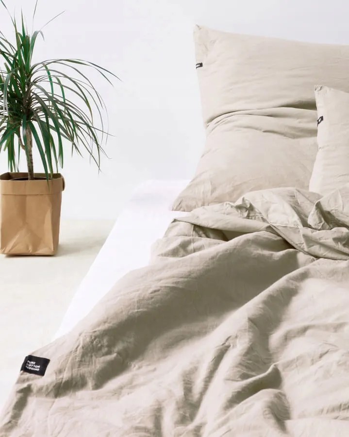 Gumis lepedő 100% pamut 90x200 Homokszínű