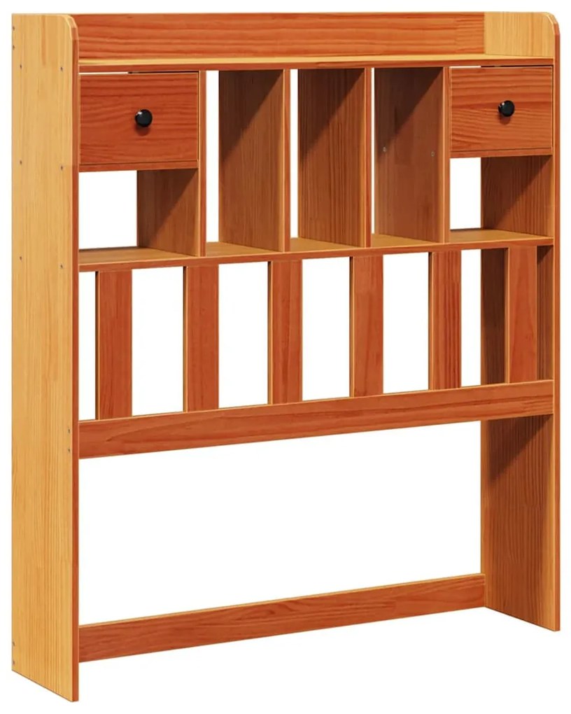 viaszbarna tömör fenyőfa fejtámla tárolóval 75 cm