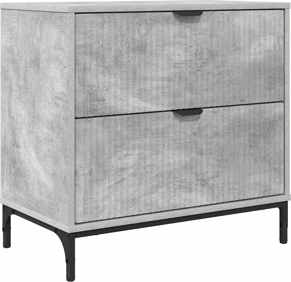 vidaXL Éjjeli asztal fiókkal Beton szürke 63.5 x 36 x 61 cm Faanyag
