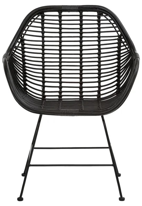 Fekete rattan étkezőszék szett 2 db-os Kiran - Støraa