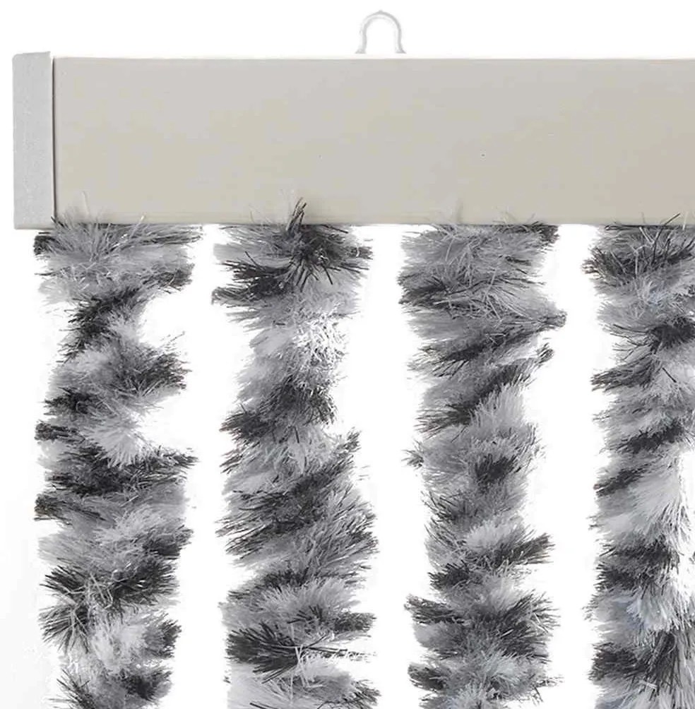 szürke és fekete és fehér zsenília rovarfüggöny 90x200 cm