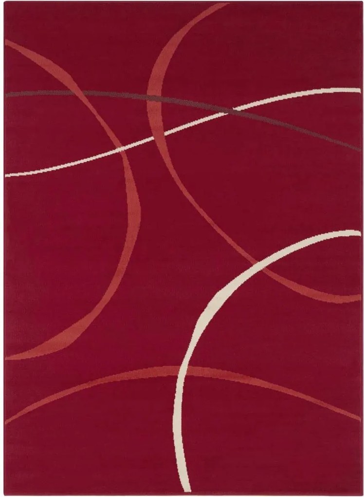 Modern vörös szőnyeg nappaliba puha rövid hajjal 180x260cm