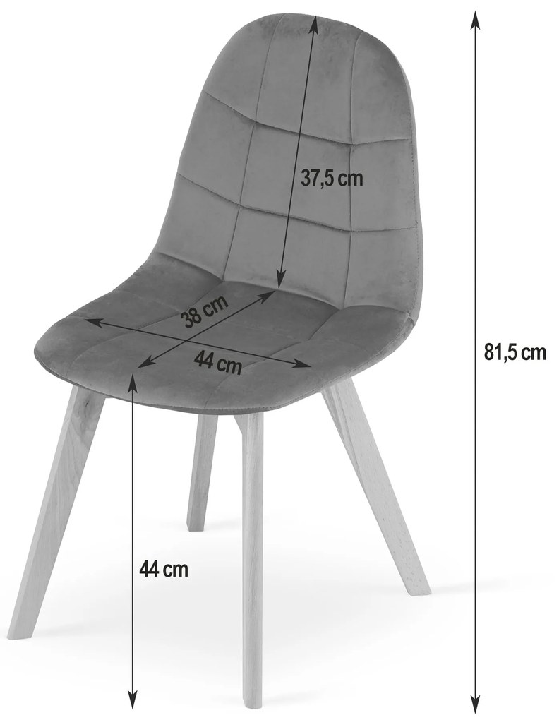 Étkezőszett 1 + 4, fehér ADRIA asztal 120x80 cm + sötétszürke bársony BORA szék