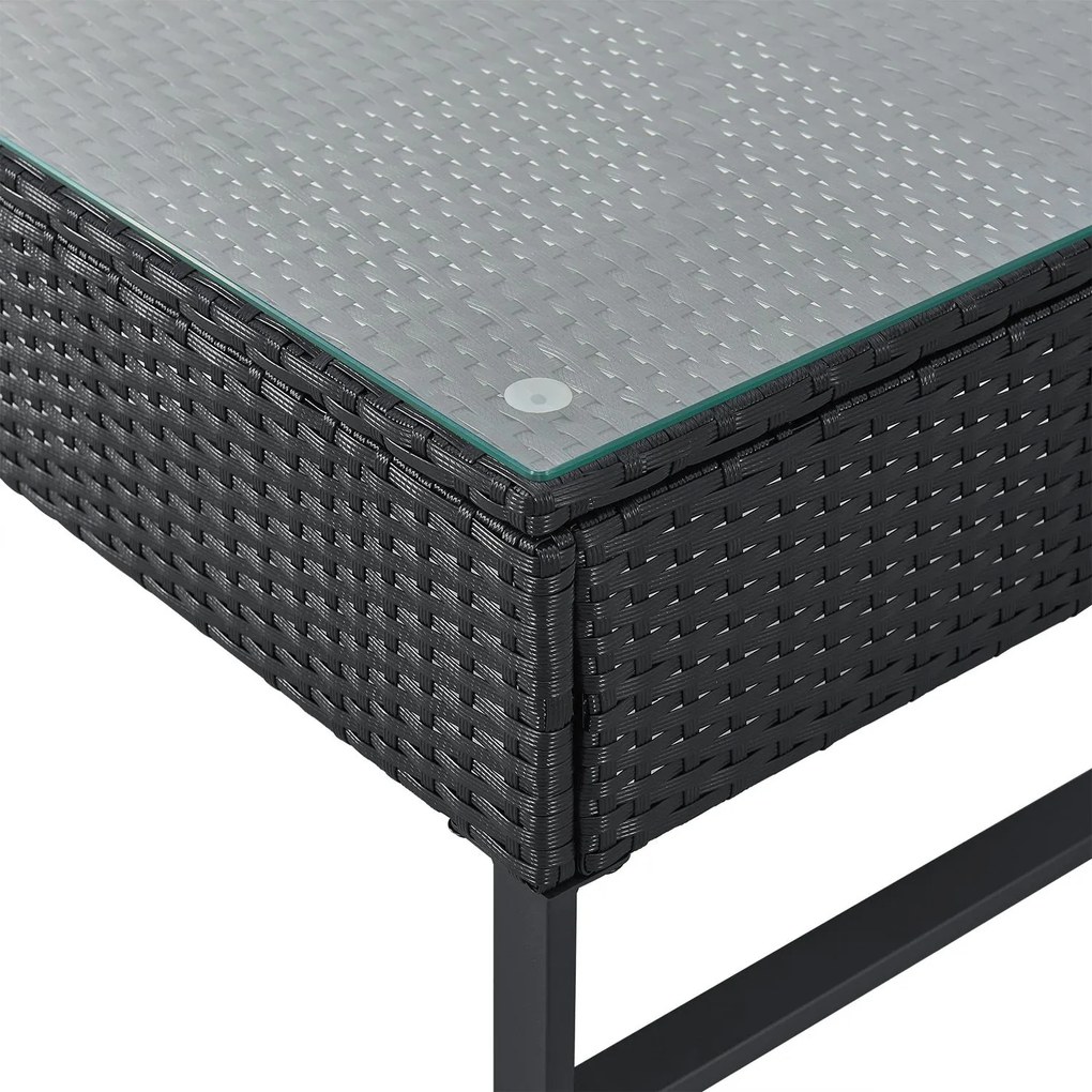Juskys Rattan szett Santorini - fekete