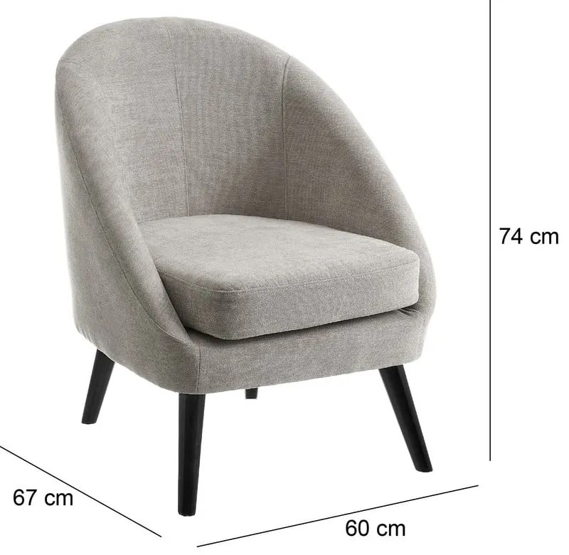 Világosszürke fotel Cover – Casa Selección