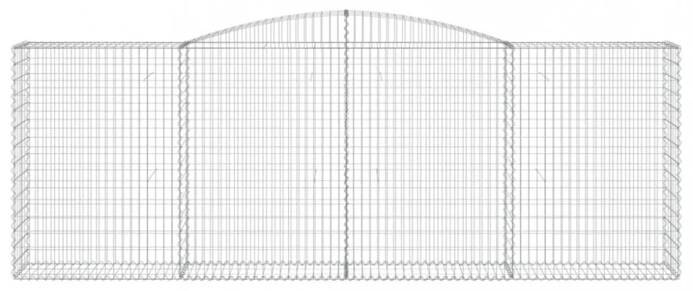 vidaXL 10 db íves horganyzott vas gabion kosár 400x50x140/160 cm