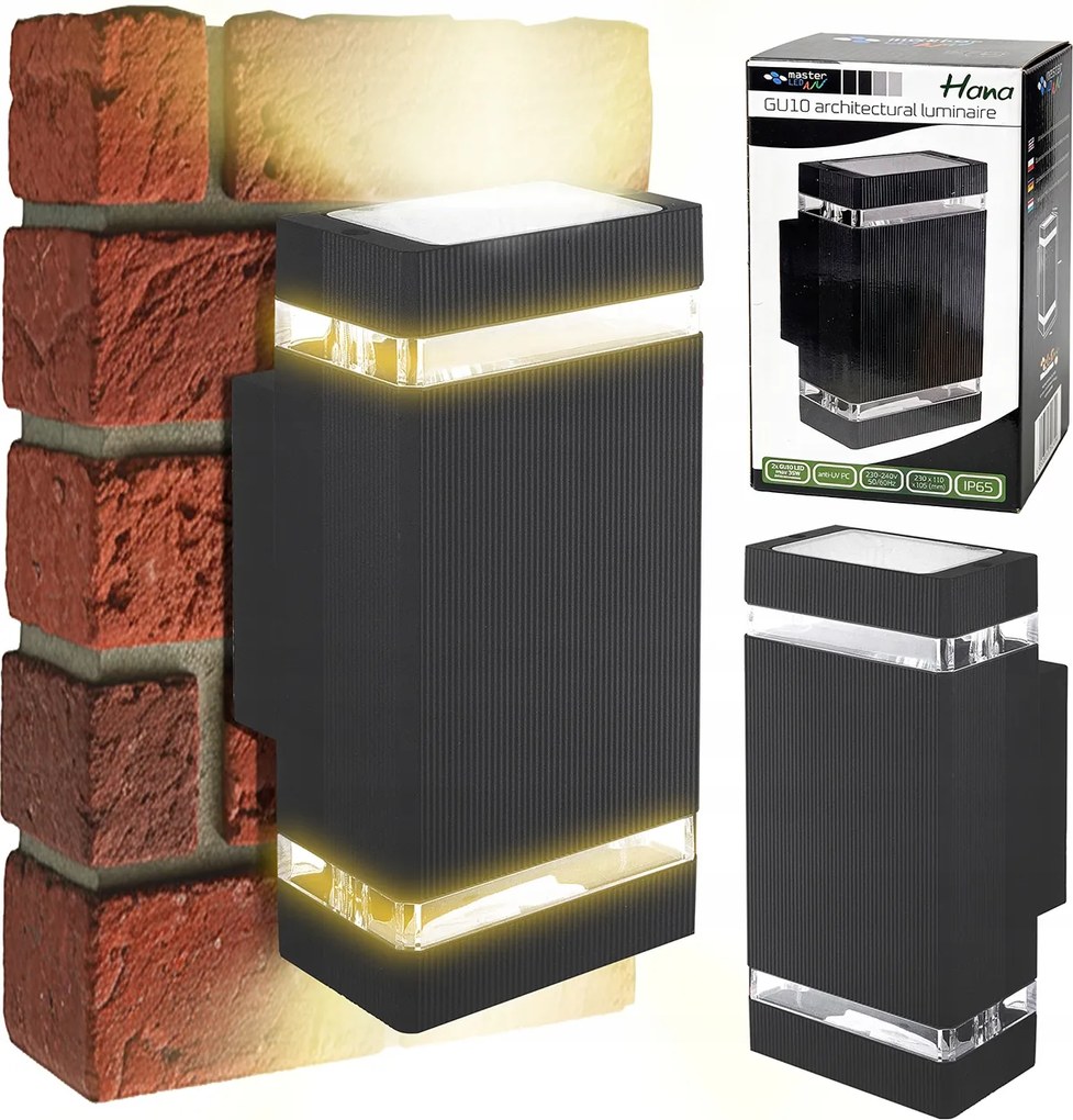 Vízálló Kültéri Kerti Fali Lámpa Terasz Erkély Felső Alsó GU10 IP65