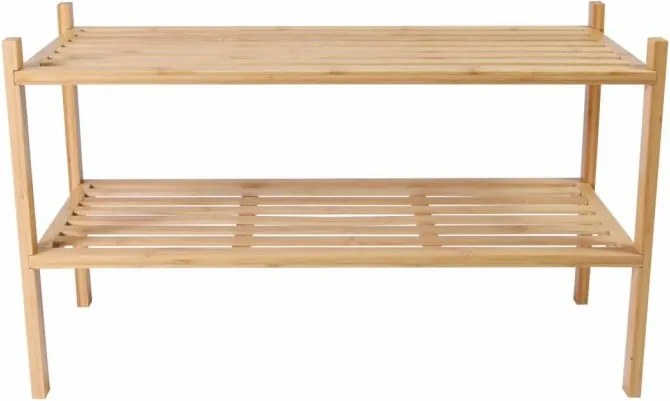 Bambusz cipőtartó 2 polcos 68 x 29 x 40 cm