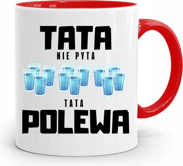 Piros Bögre Apának Apa Nem Kérdezi A Mázat fényképpel