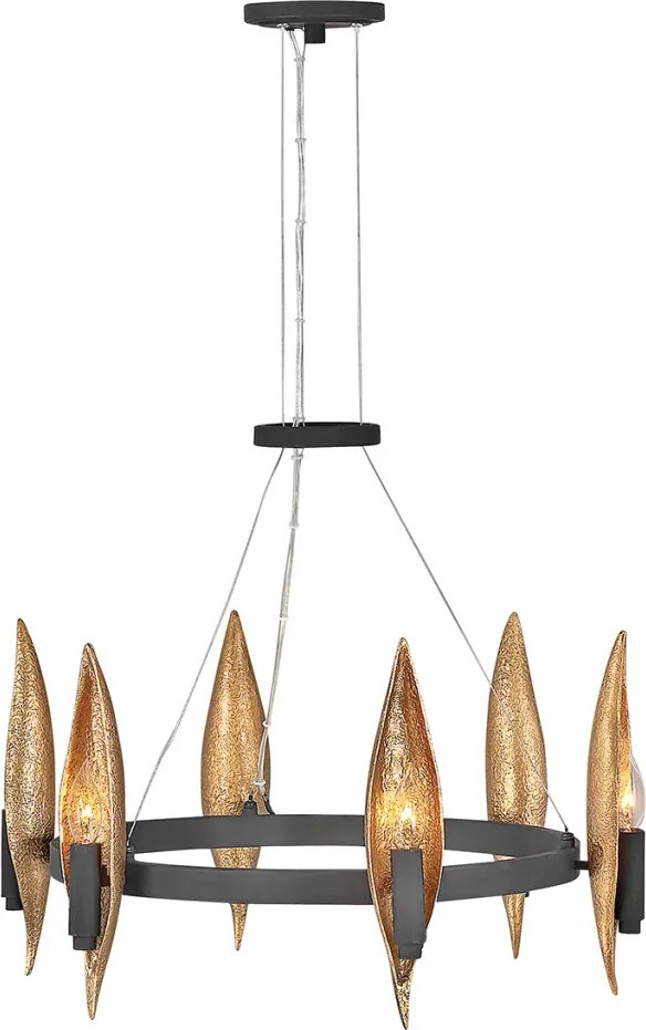 ELSTEAD QN-WILLOW6-CBK WILLOW Modern Csillár Fekete, Arany E14 IP20