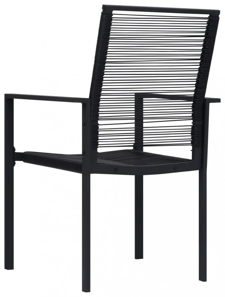 2 db fekete PVC rattan kerti szék