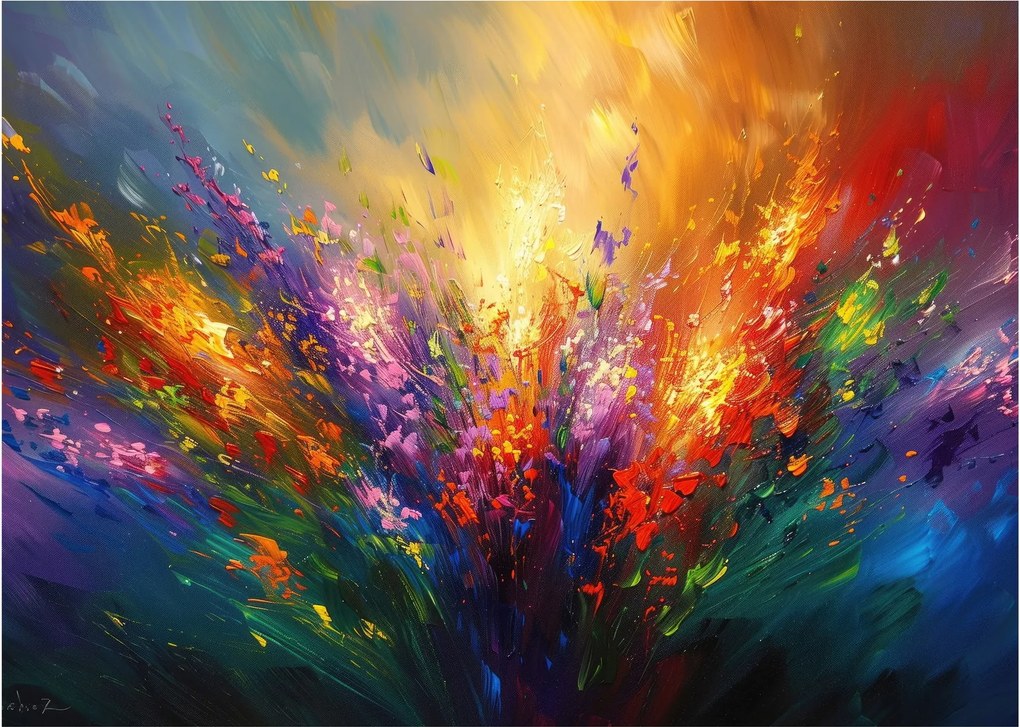 Üveg kép - A virágok absztrakciója (70x50 cm)