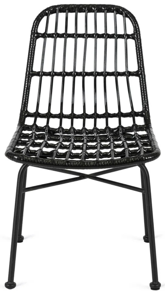 Fekete Rattan Étkezőszék. WALDI