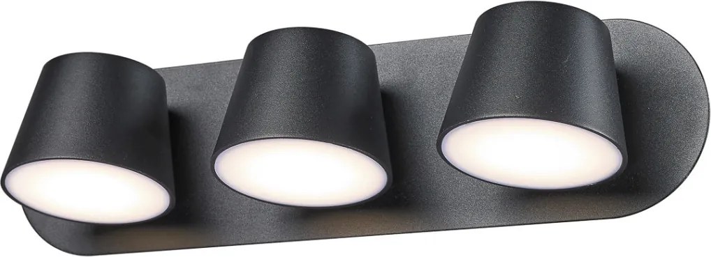 Italux KUOLA MB1350-3-BK Fali lámpa 1x18W/LED 3000K 640LM IP20