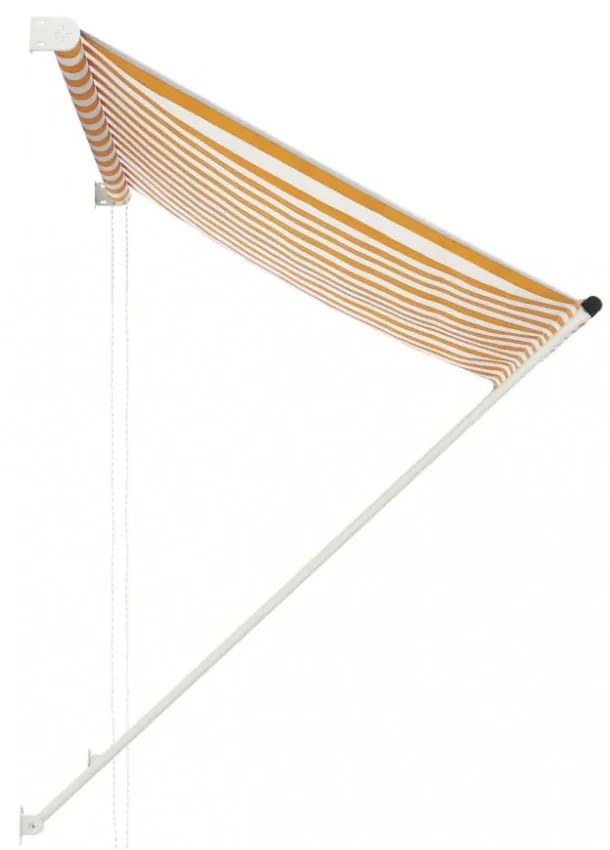 feltekerhető sárga és fehér napellenző 100 x 150 cm
