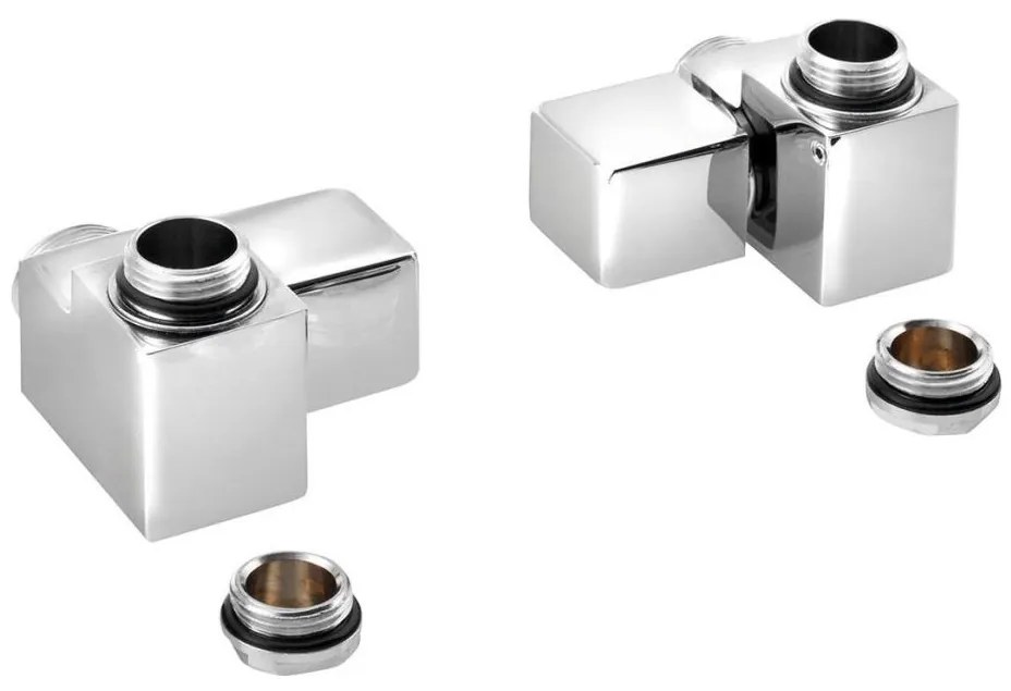Sapho - CUBE COMBI sarokszelepek csatlakozókészlete, 2 db, jobb oldali, fényes króm