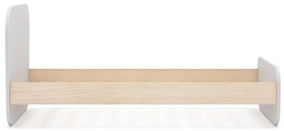 Fehér gyerekágy ágyráccsal, borovi fenyő dekorral 90x190 cm Esteban – Marckeric