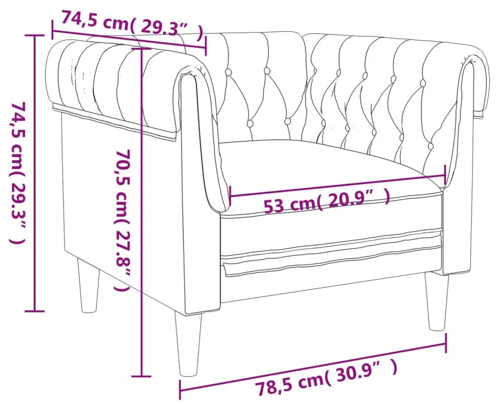 kék szövet Chesterfield kanapé