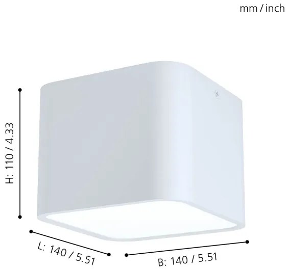 Eglo 99281 - Mennyezeti lámpa GRIMASOLA 1xE27/28W/230V