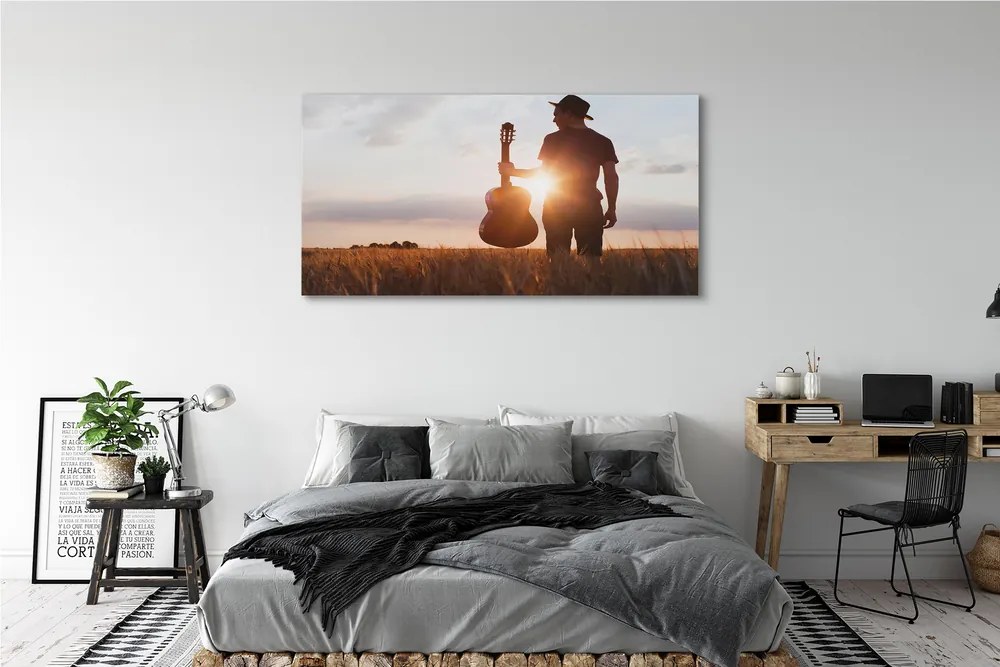 Canvas képek gitár férfi 140x70 cm