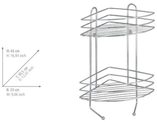 WENKO 15498100 - EXCLUSIVE sarokpolc 23x30,5 cm fényes króm
