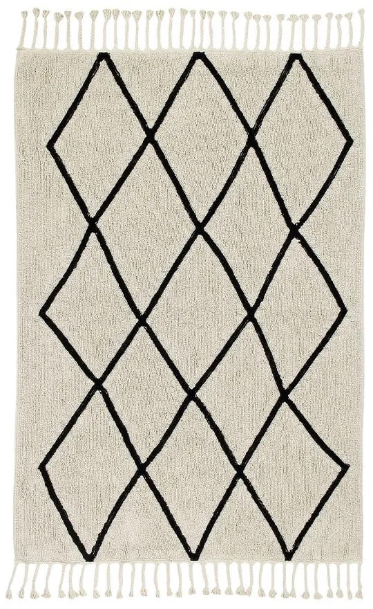 Krémszínű mosható kézi szövésű pamut szőnyeg 140x200 cm Bereber Beige – Lorena Canals
