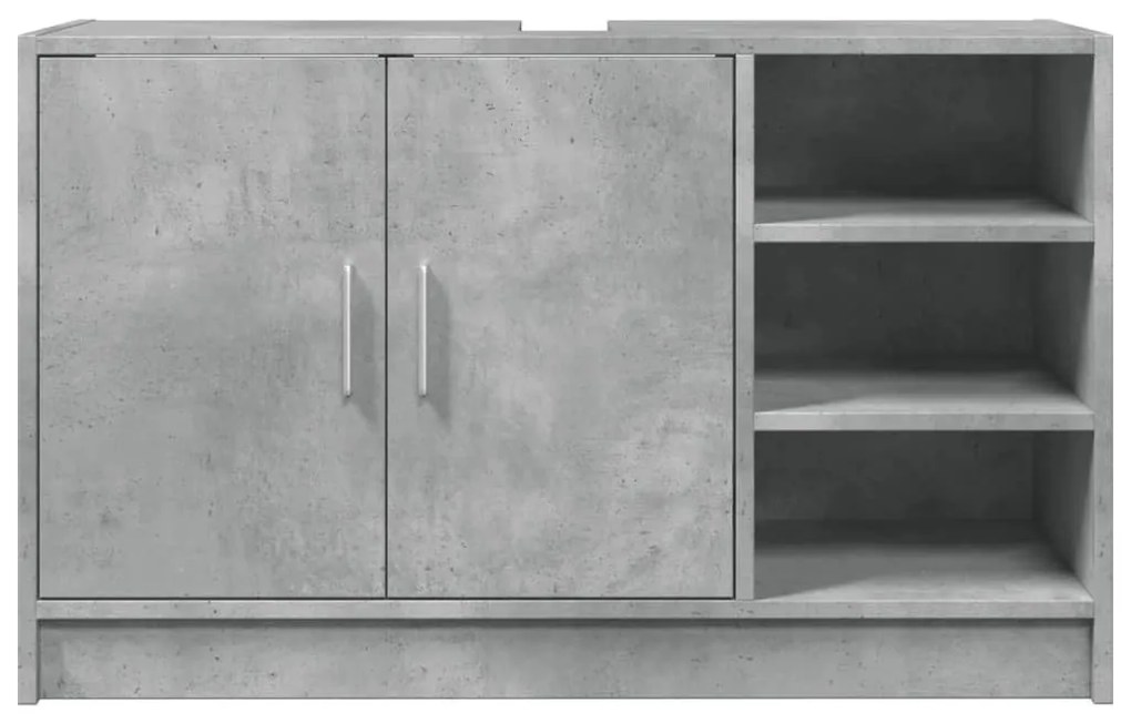 betonszürke szerelt fa mosdószekrény 90 x 29 x 55 cm
