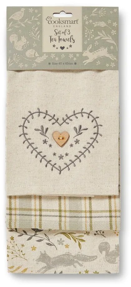 Pamut konyharuha szett 3 db-os 45x65 cm Woodland – Cooksmart ®