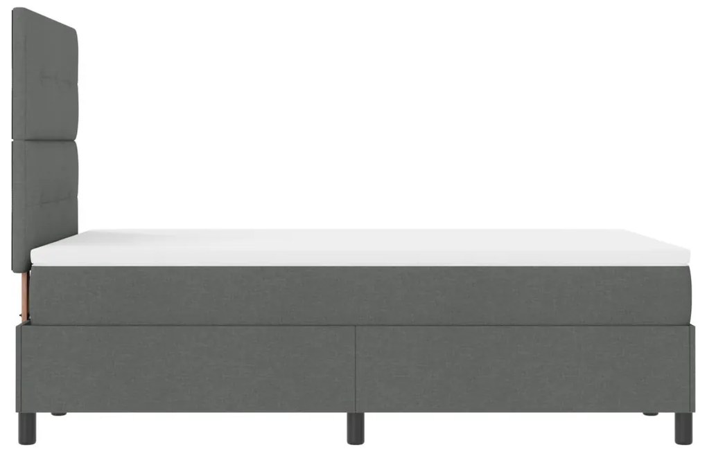 Rugós ágy matraccal és LED - Sötétszürke - 120x200 cm Szövet