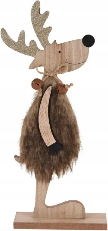 Rénszarvas Figura, jobbra néző, Fából Készült