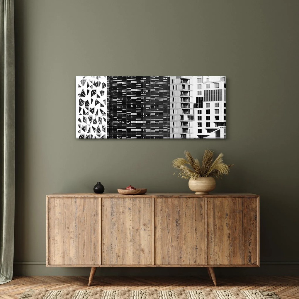 Fekete-fehér építészet képe (120x50 cm)