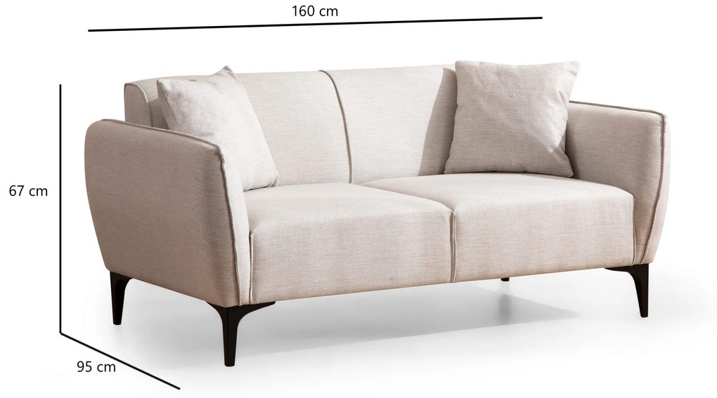 Beasley kanapé 160 cm szürke-fehér