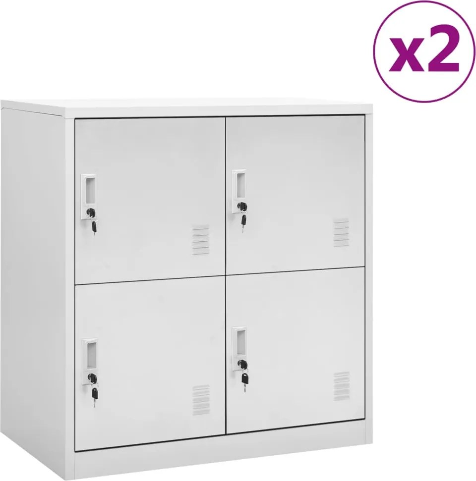 vidaXL 2 db világosszürke acél zárható szekrény 90 x 45 x 92,5 cm