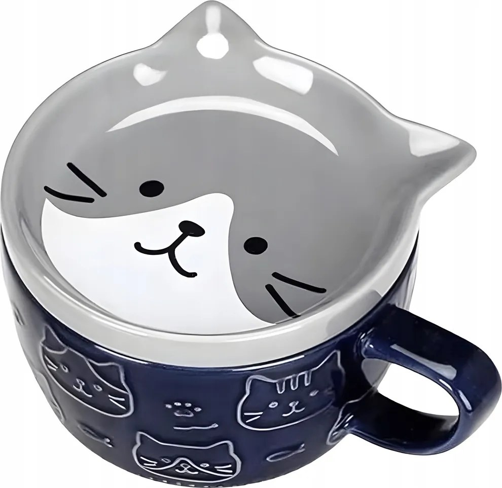 Kerámia Bögre Kávé Tea Nagy Ajándék Nőnapra Macska Állvány