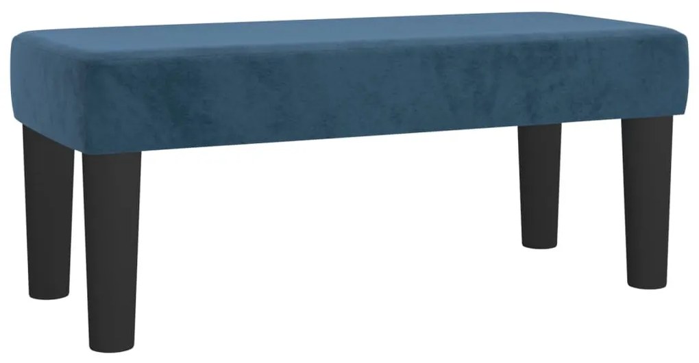 sötétkék bársony rugós ágy matraccal 120 x 200 cm