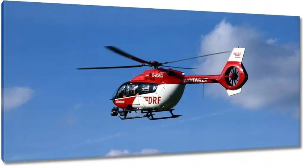 Vászonkép 115x55 Piros-fehér Helikopter