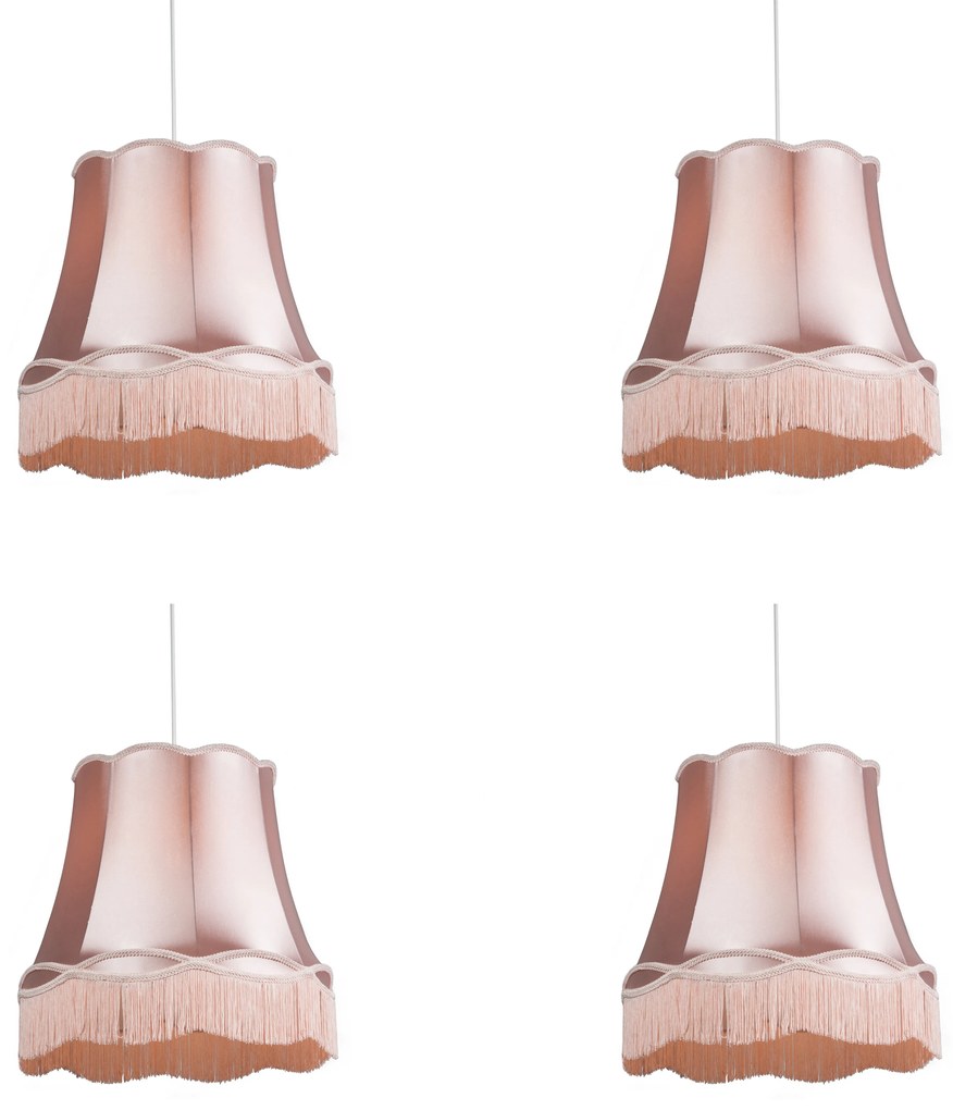 4 db-os készlet Retro függőlámpa rózsaszín 45 cm - Granny