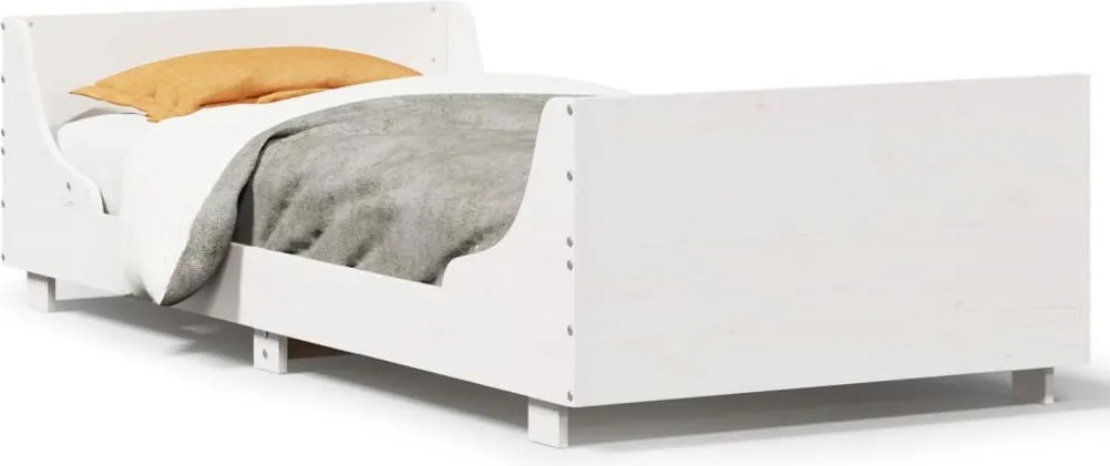vidaXL fehér tömör fenyőfa ágy matrac nélkül 90 x 200 cm