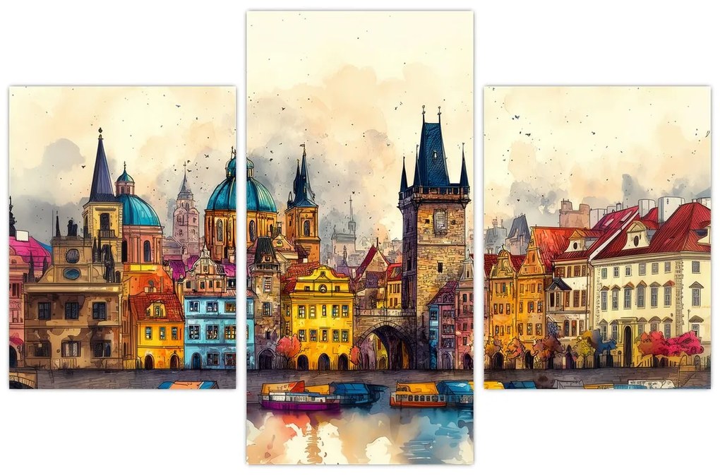 Kép - Ősz a festett városban (90x60 cm)