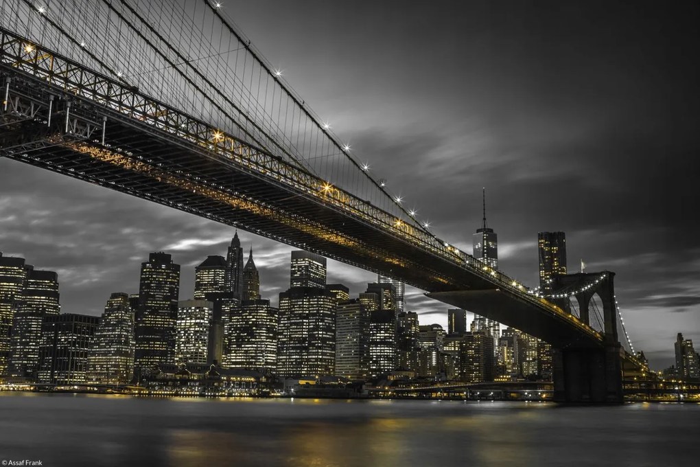 Poszter 30x20cm Brooklyn híd és Alsó-Manhattan panoráma alkonyatkor 5