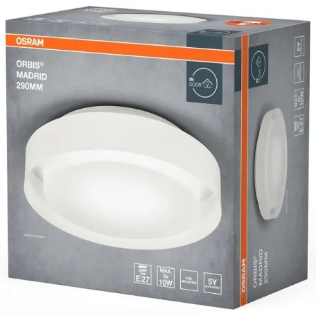 Osram - ORBIS MADRID mennyezeti lámpatest 2xE27/10W/230V átm. 29 cm fehér