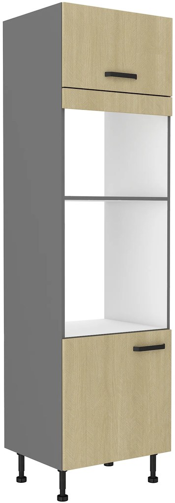 Konyhai élelmiszeres szekrény  a sütöhöz Scarmi 60 DPM 215 2F (Antracit + Herringbone scandi). 1049766