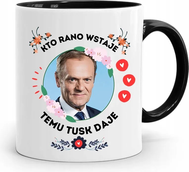 Donald Tusk Fekete Bögre Platform Ajándék fényképes nyomtatással