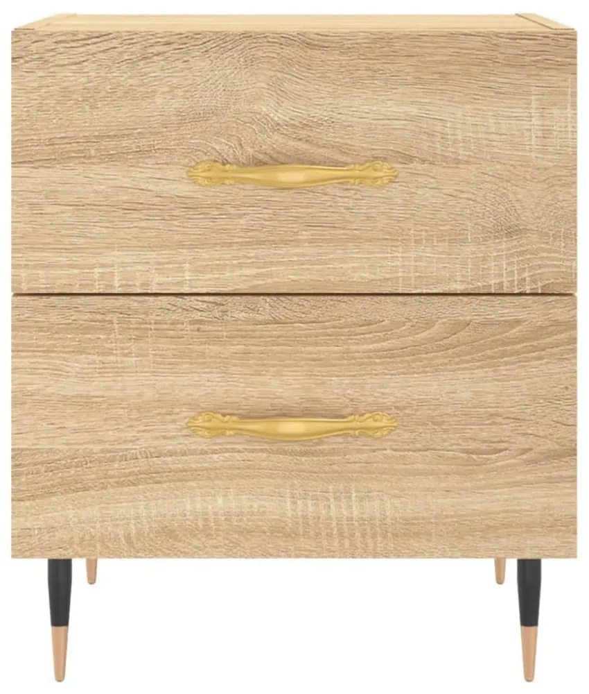 2 db sonoma tölgy színű szerelt fa éjjeliszekrény 40x35x47,5 cm