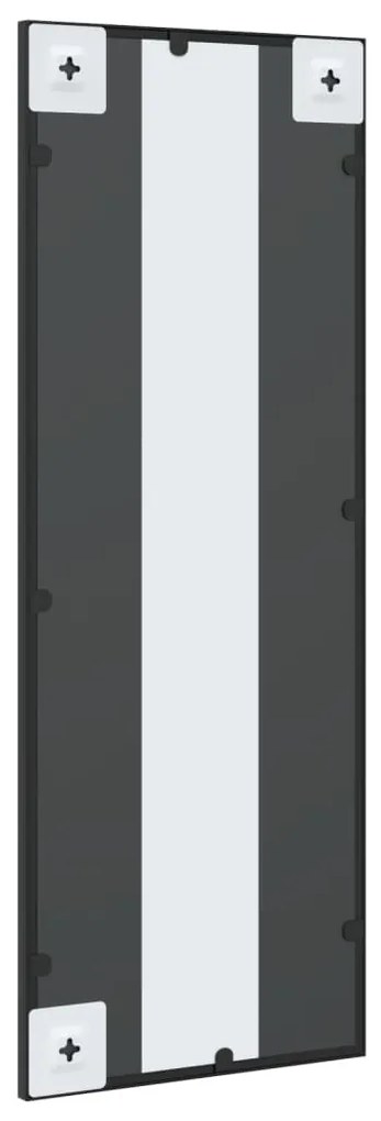 fekete téglalap alakú vas fali tükör 30 x 80 cm