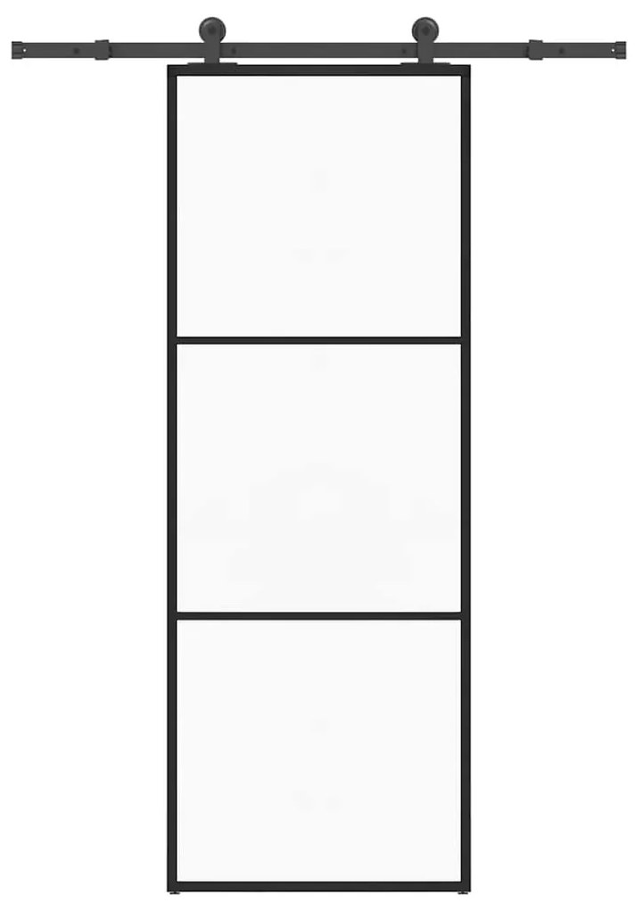 ESG üveg és alumínium tolóajtó fémszerelvény-szettel 76x205 cm