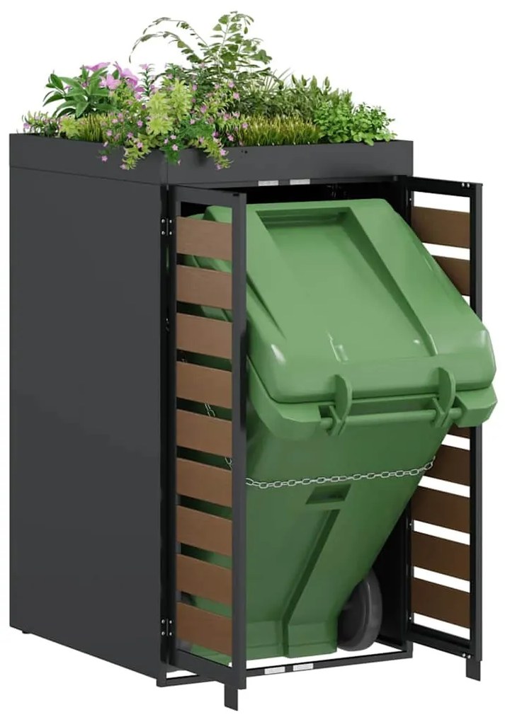 Hulladékgyűjtő tároló virágcserép tetővel 240L-es kukához