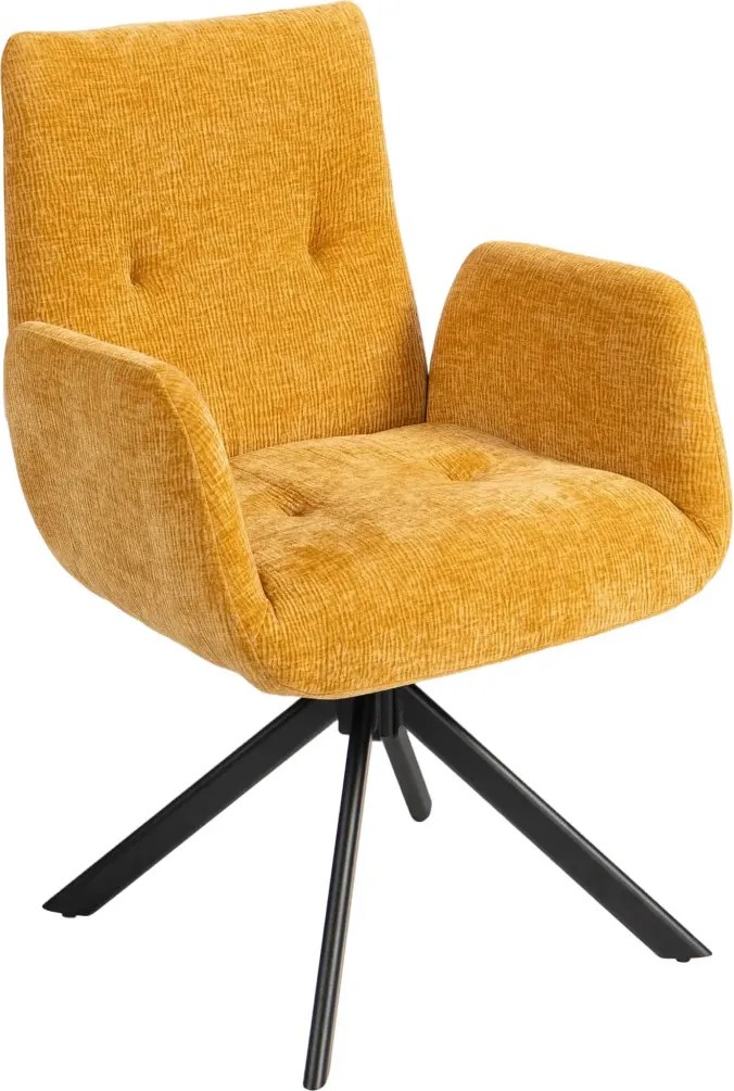 HOMCOM Kárpitozott fotel, kiegészítő fotel, modern dizájn, 60 x 61 x 88 cm, sárga