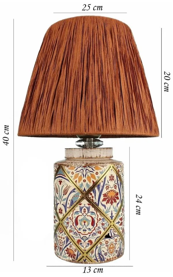 Terrakotta színű asztali lámpa papír zsinór búrával (magasság 40 cm) Alev – Opviq lights