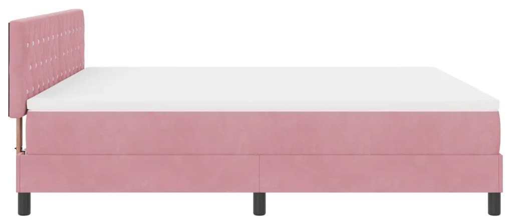 Boxspring Ágy Mattal és LED-del Rózsaszín 180x200 cm Bársonyos